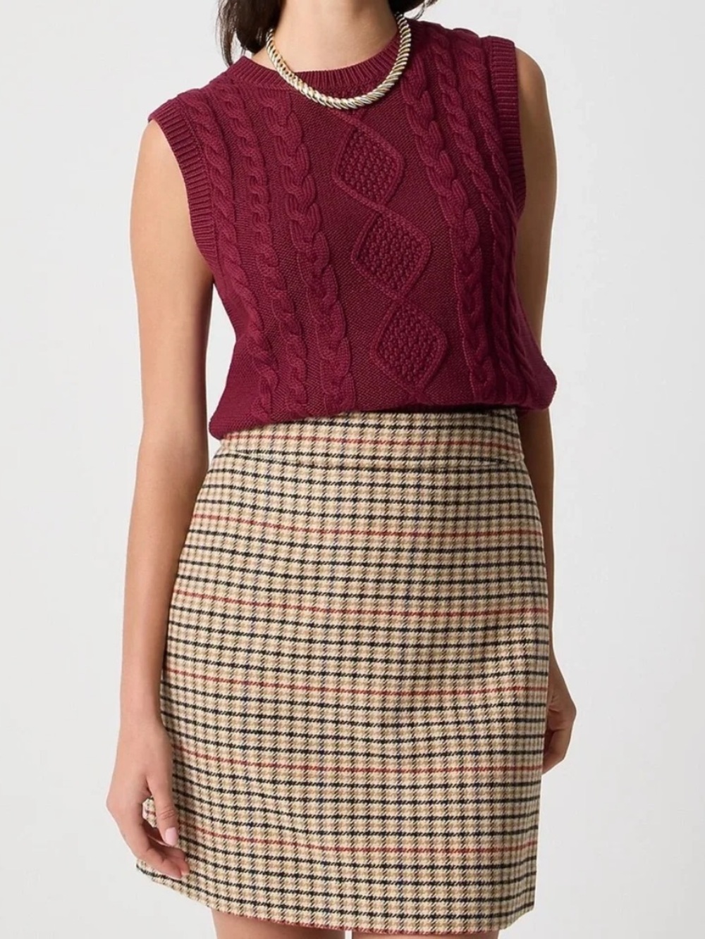 J Crew Plaid Wool Skirt Size 6 NWT